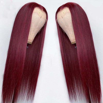 Full Headgear Long Straight Front Lace Wig Smooth Hair