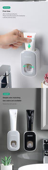 ECOCO Automatic Toothpaste Dispenser Wall Mount Bathroom Bathroom Accessories Waterproof Toothpaste Squeezer Toothbrush Holder